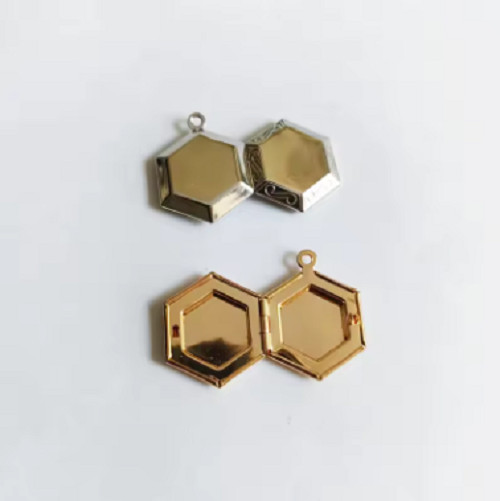 1pc Hexagon Photo Frame Pendant Cute Charms Floating Locket Picture