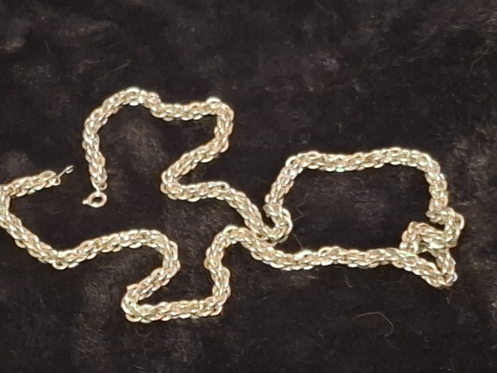 Silver Metal Rope Chain Necklace Chain Style Spring Ring Clasp No Stone