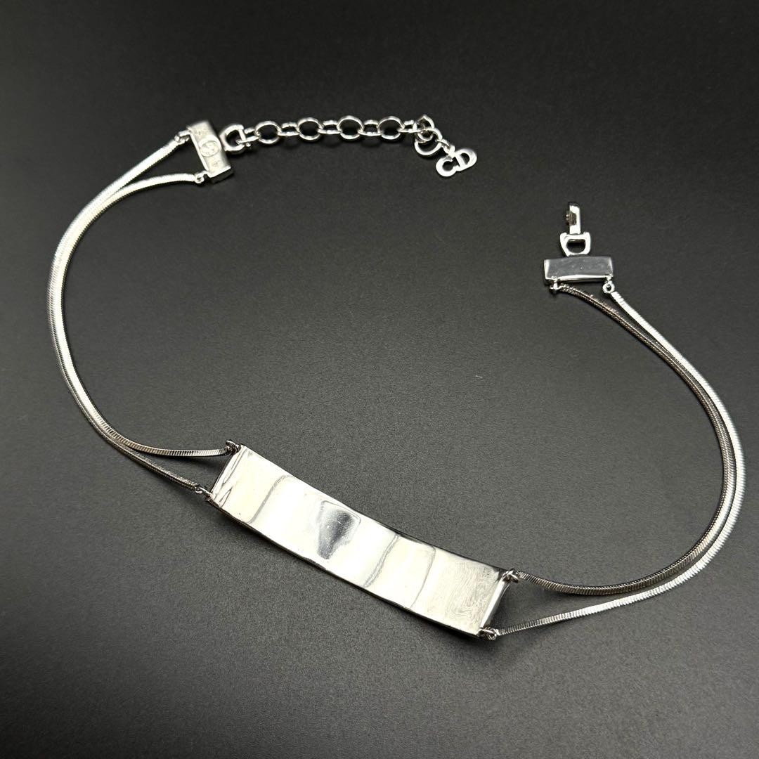 Dior Silver-Tone Red Trottier Choker Necklace Galliano Era 40cm/16in