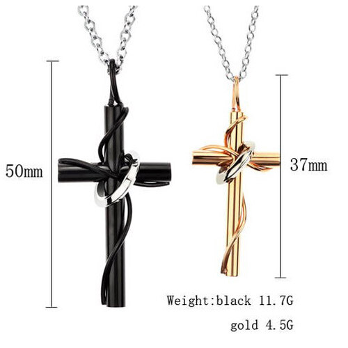 His Hers Stainless Steel Couples Matching Cross Charm Bracelet Pendant Necklace