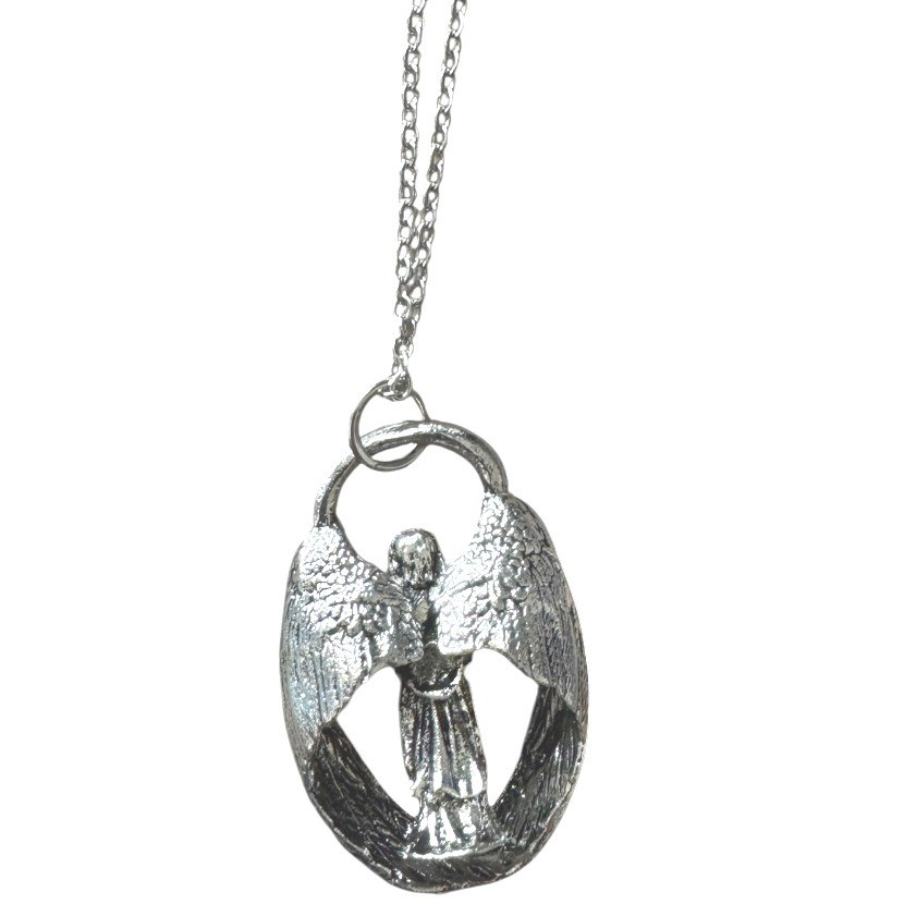 Angel Wing Necklace New Silver Tone Guardian Angel Pendant Protection Jewelry