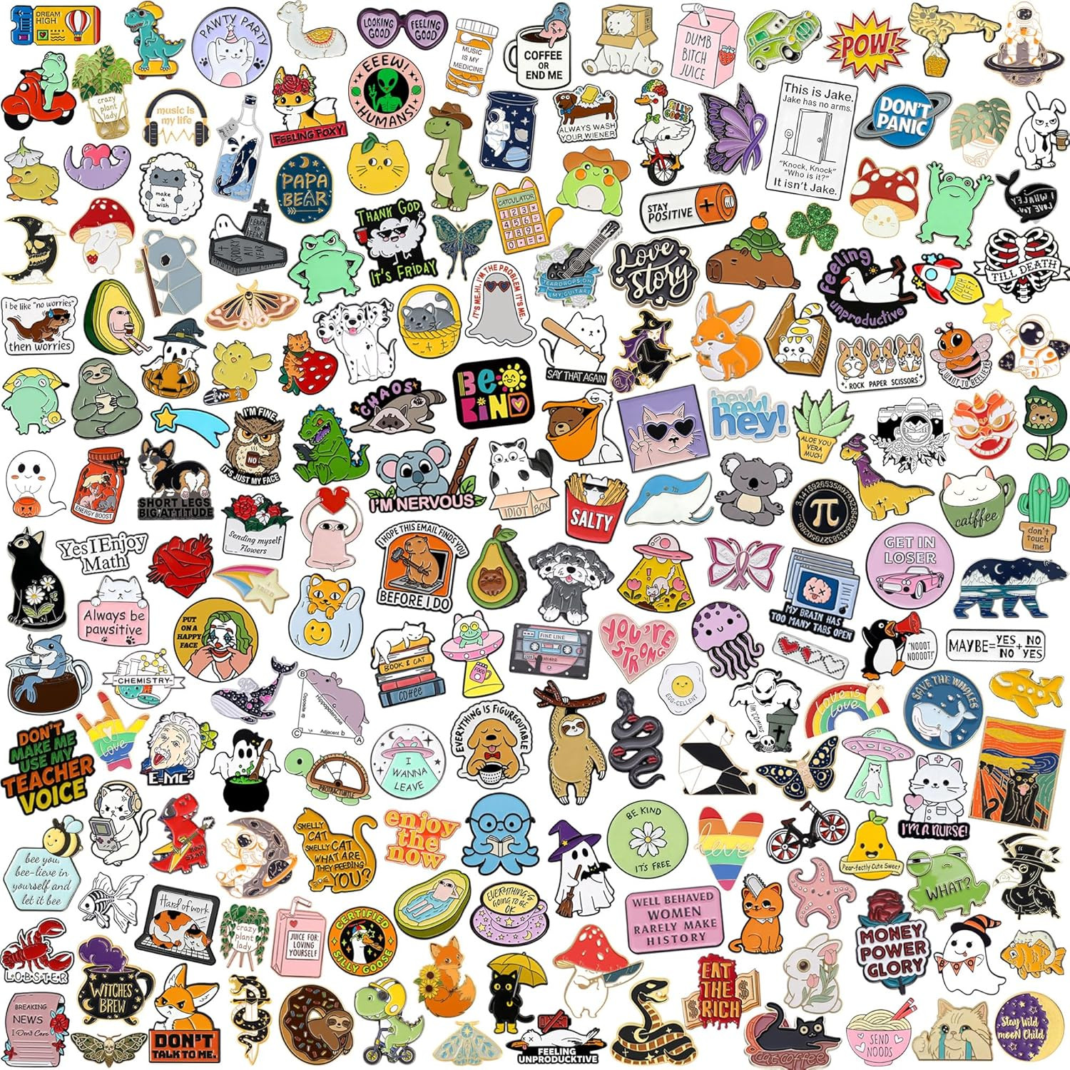 SINCCO 20/40/50/80 PCS Cute Enamel Backpack Pins, Funny Enamel Pins Bulk Set Coo