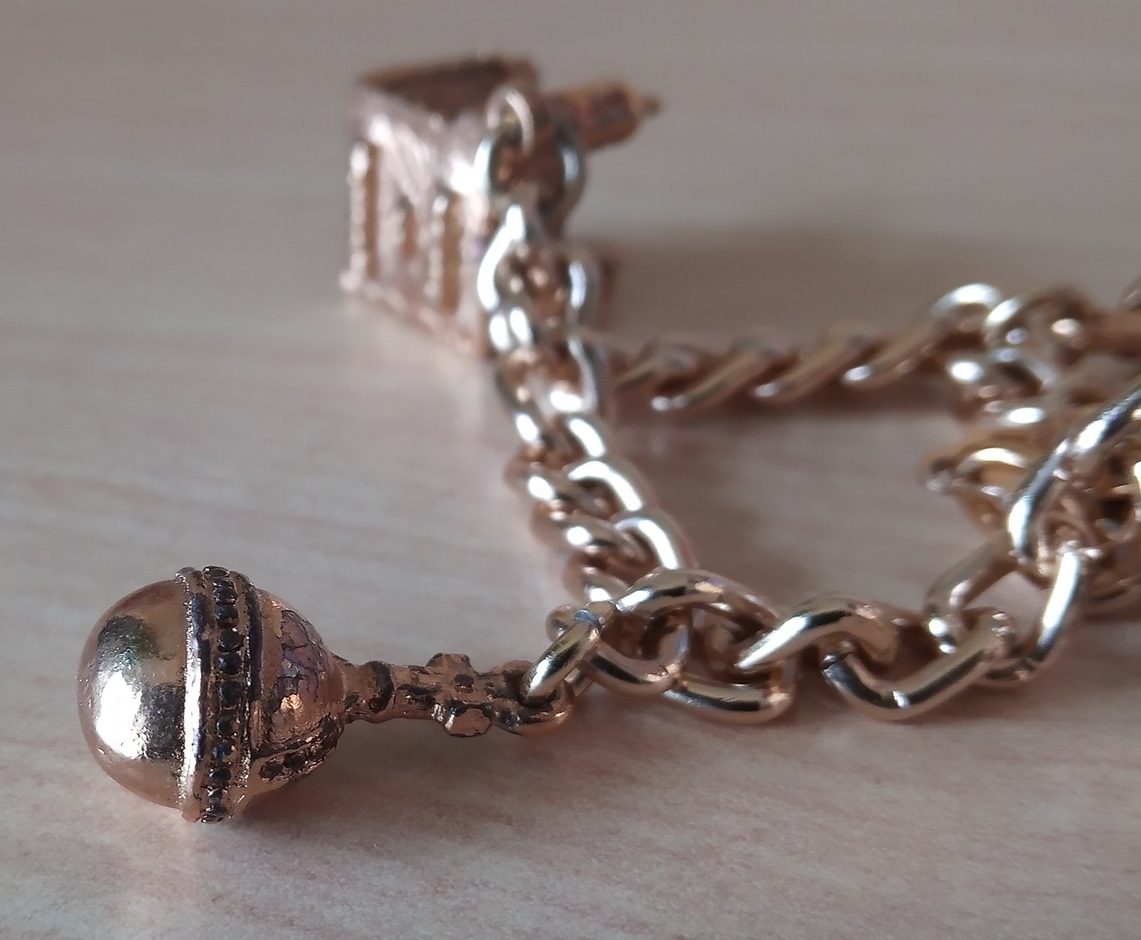 Vintage Queen Elizabeth II 1953 Coronation Charm Bracelet