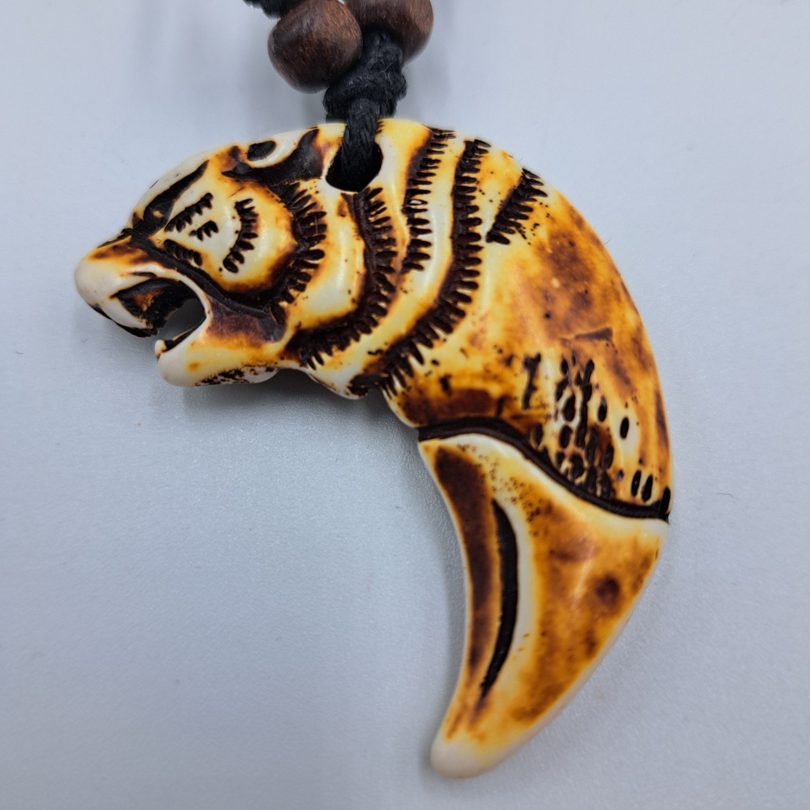 Tribal Claw Resin Necklace Adjustable 16-30 Inches