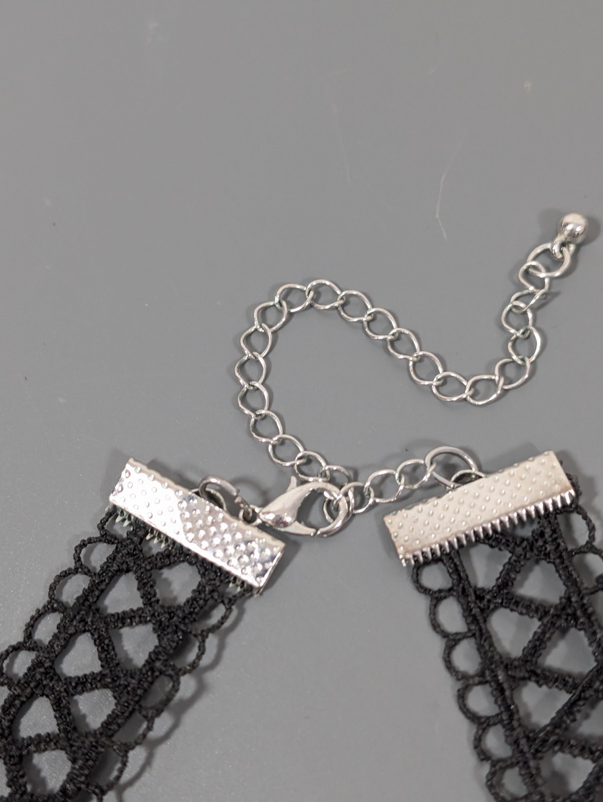 Retro Y2K Black Crochet Woven Cord Choker Necklace Gothic 17 in Grunge