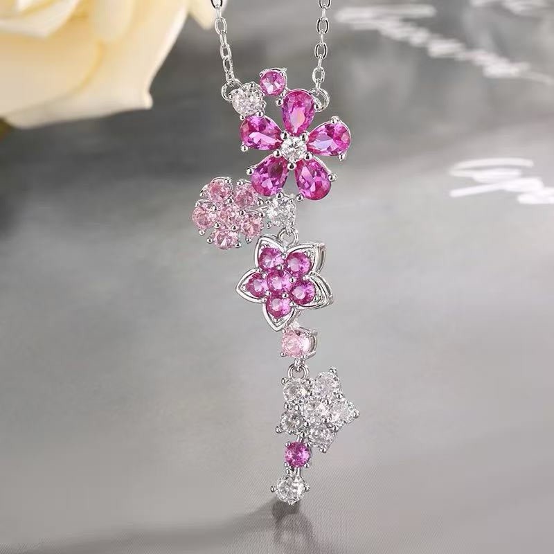 Wedding Bridal CZ Jewelry Set Zirconia Necklace Earrings Set