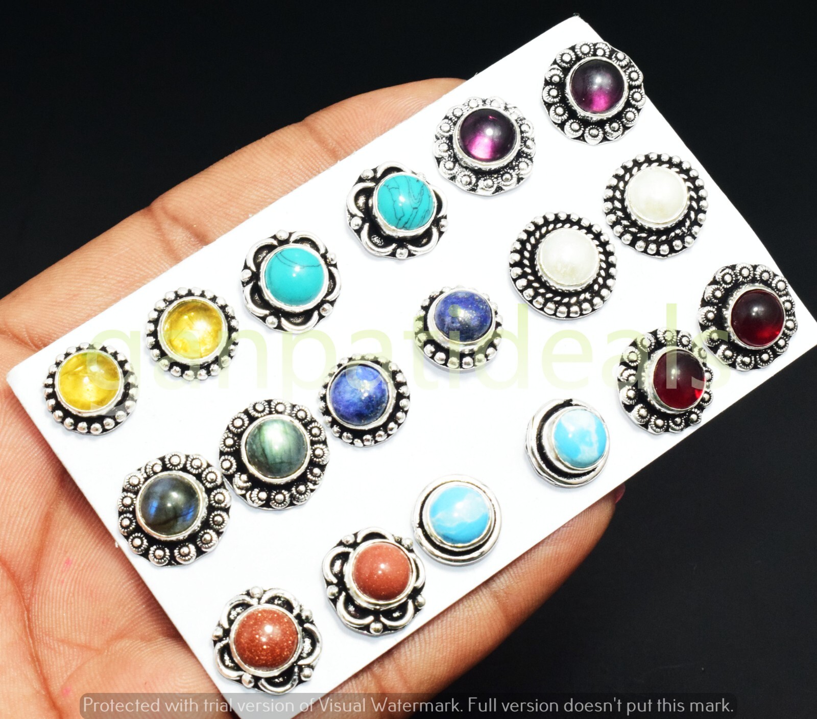 Opalite & Mix Gemstone Tops Wholesale Lot 925 Sterling Silver Plated Jewelry
