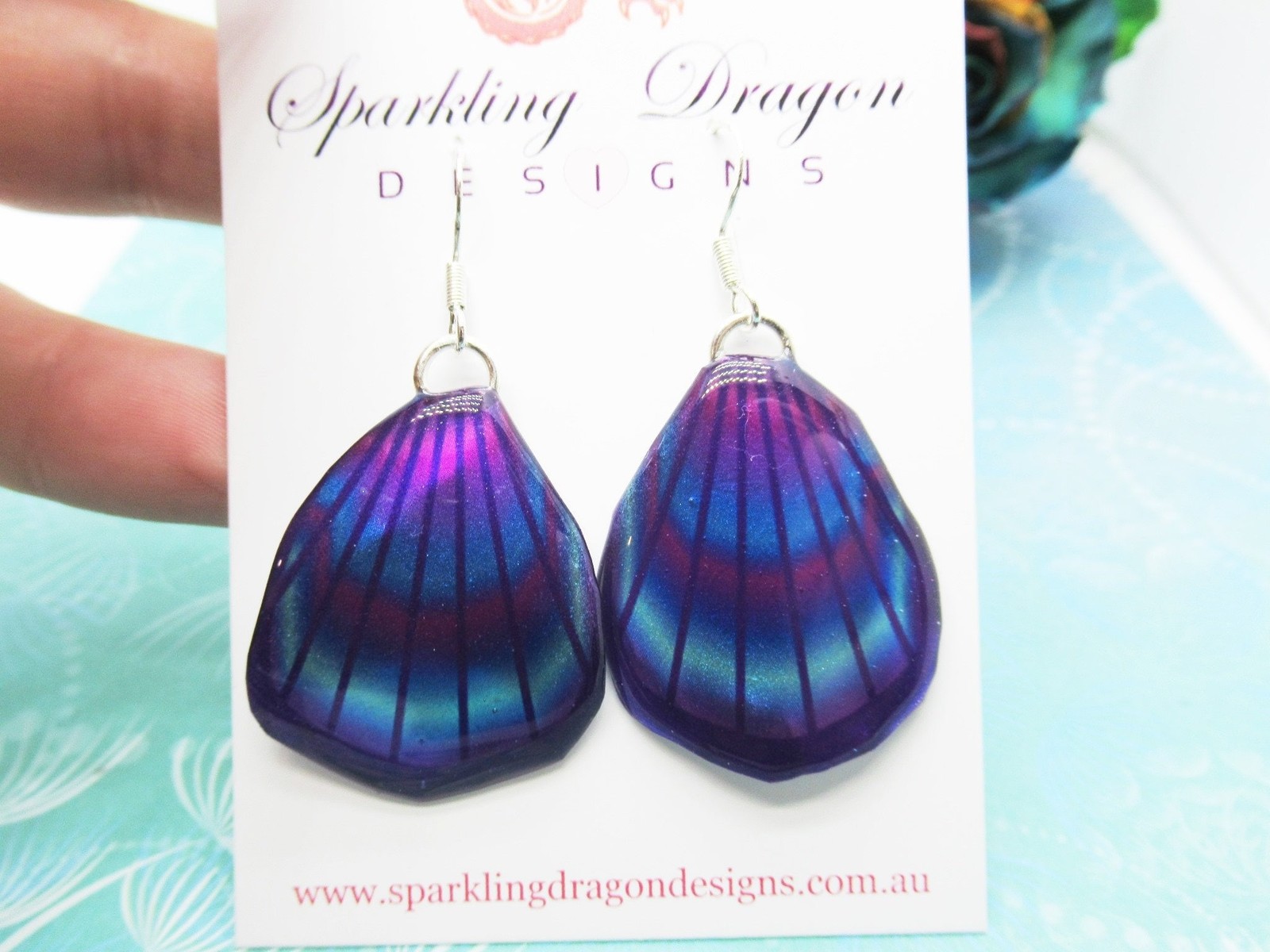 Butterfly Wing Earrings Purple & Rainbow- Fairy Jewellery, Fun Gift for her