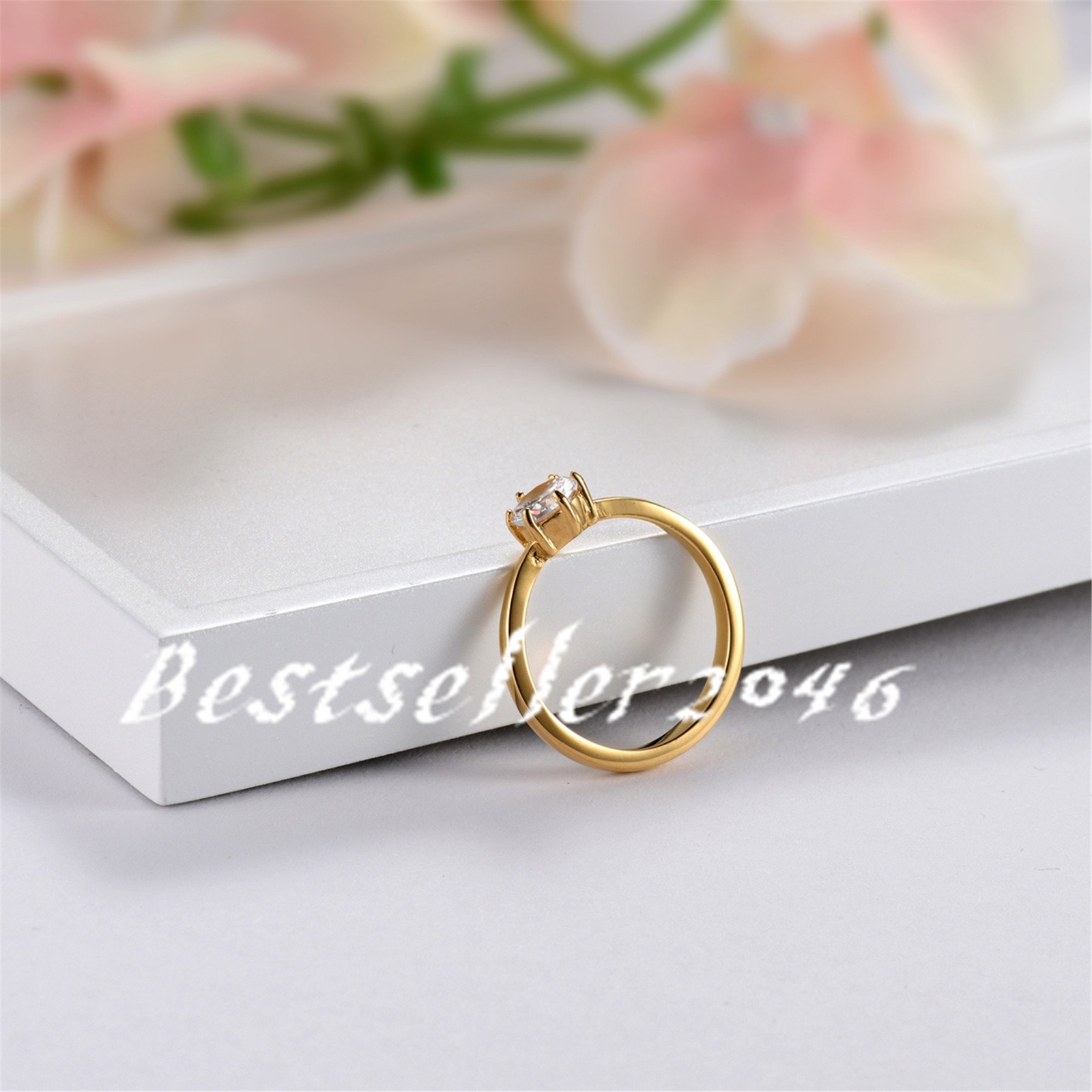 1.0 Carat CZ Womens Solitaire Wedding Ring Stainless Steel Band Size 5-11