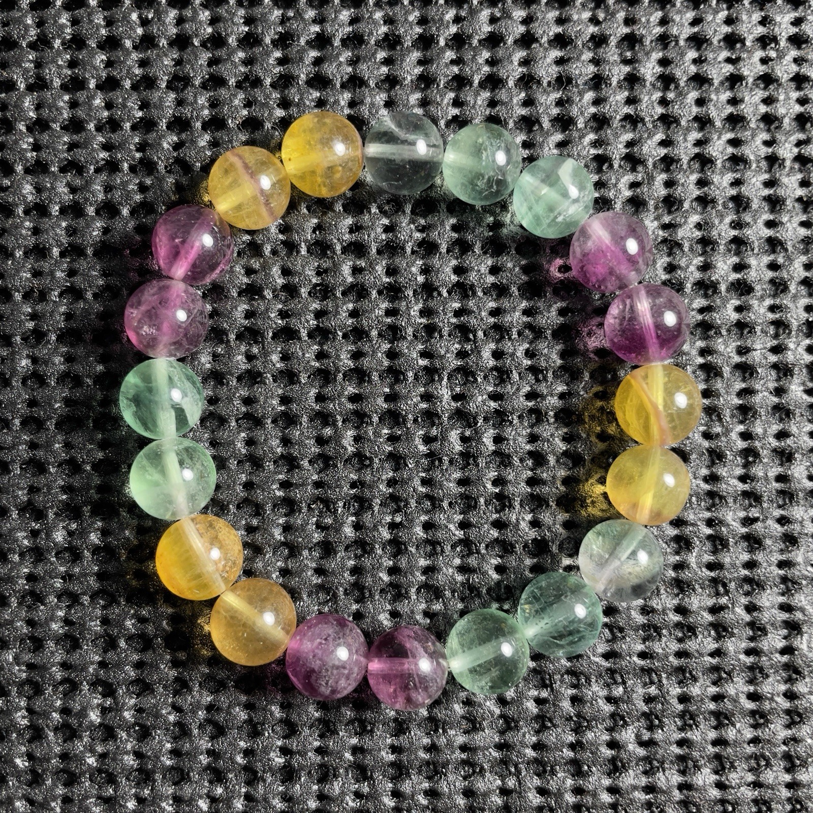Top Quality 10mm Fluorite Natural Stretchy Bracelet Gemstone Reiki Healing Gift