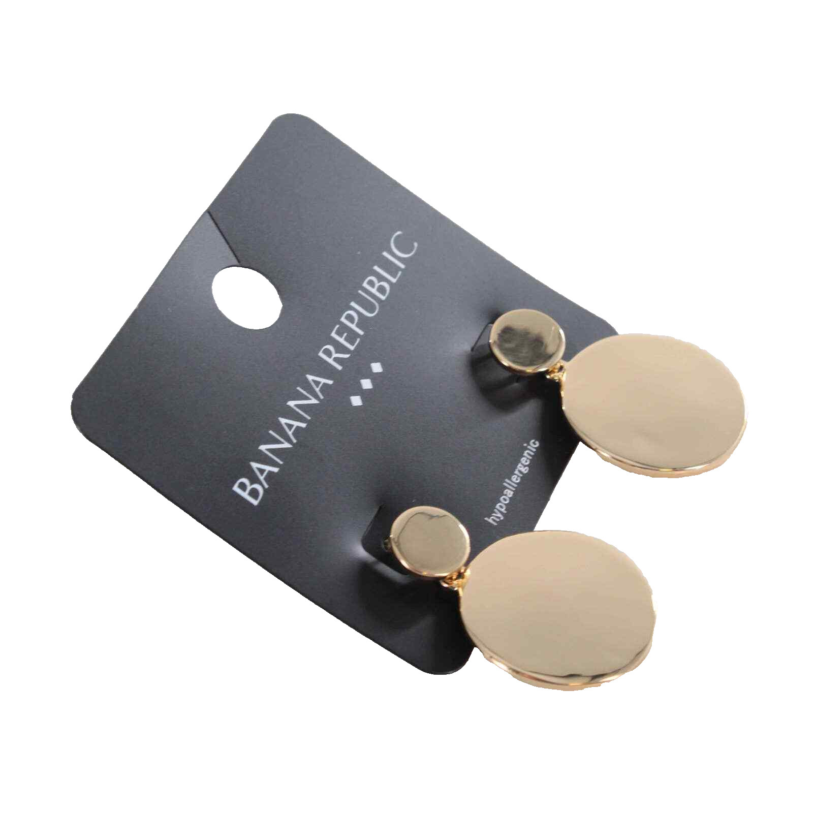 Shiny Gold Circle Drop Earrings by Banana Republic #BRE67