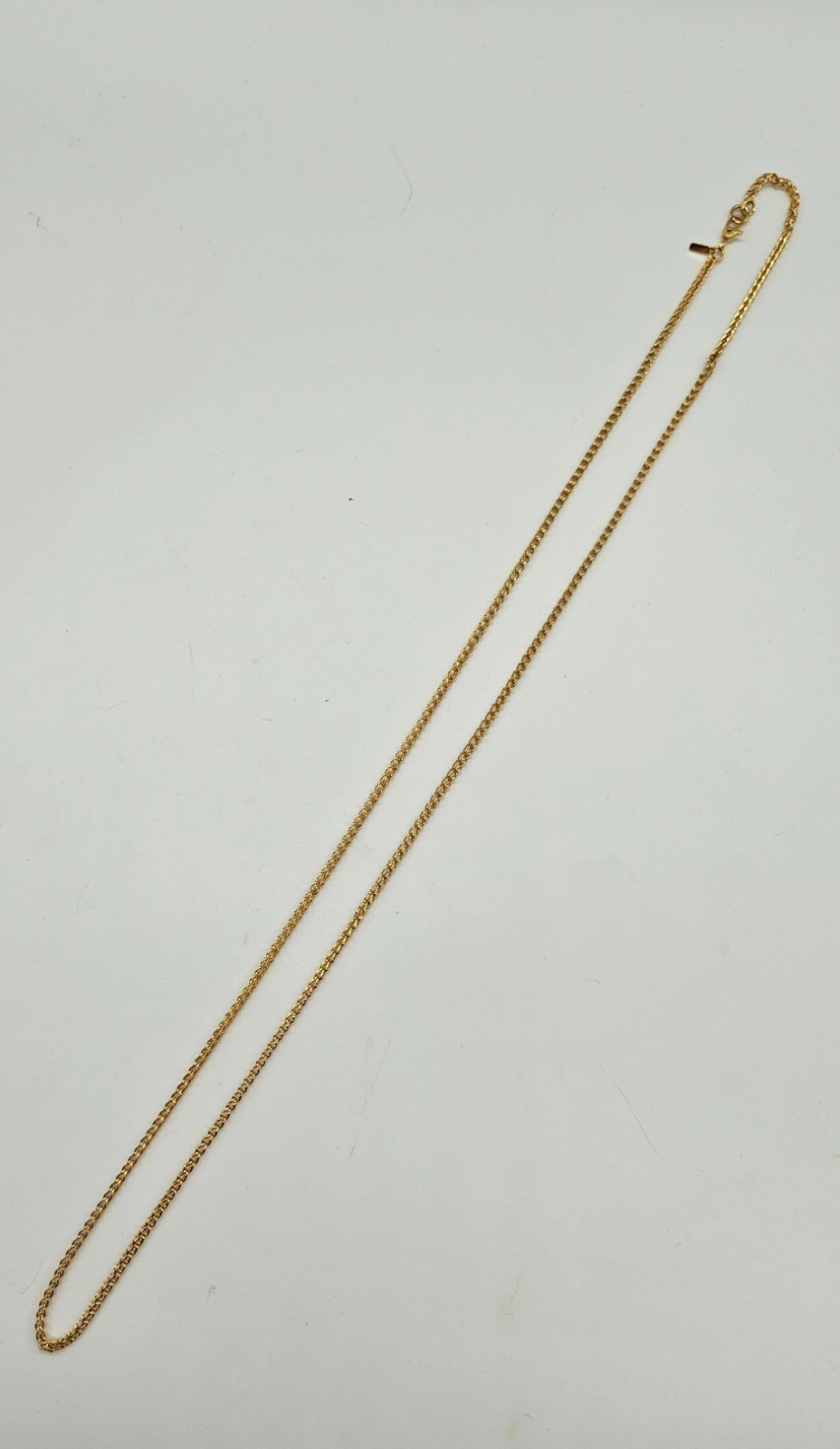 Gold Tone Wheat Link Chain Necklace Long Braided Spiga Style Classic Jewelry