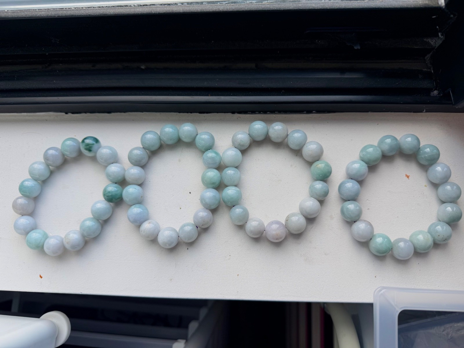 Burma jadeite bracelet 13m type A green purple red splash Burmese jade 翡翠缅紫绿