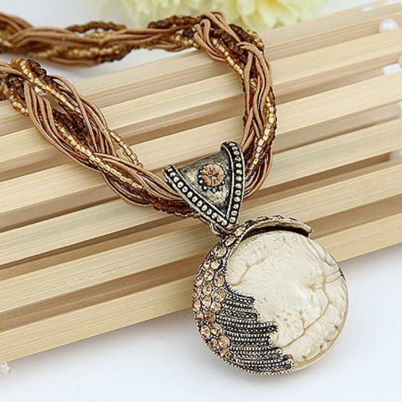 Turquoise Gemstone Necklaces Retro Choker Bohemian Pendant Fashion Jewelry Chain