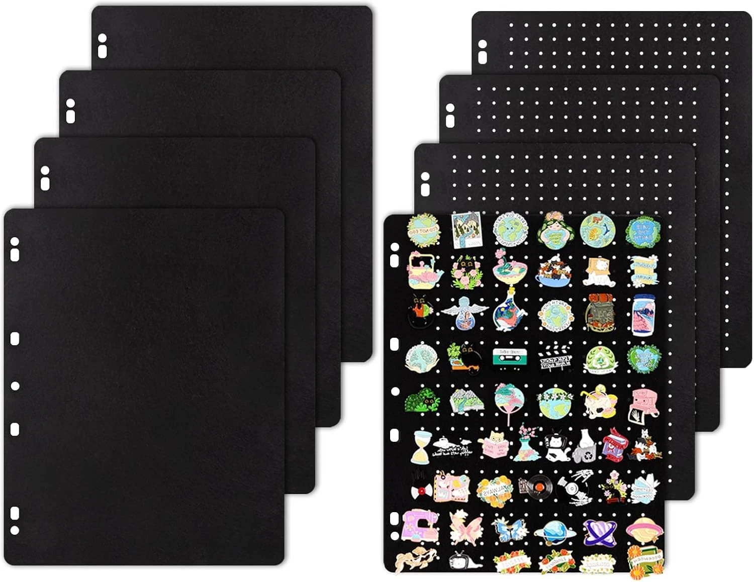 Enamel Pin Display Pages,Creative Pin Collection with 8 Flip-Pages,Fit in Any 3-