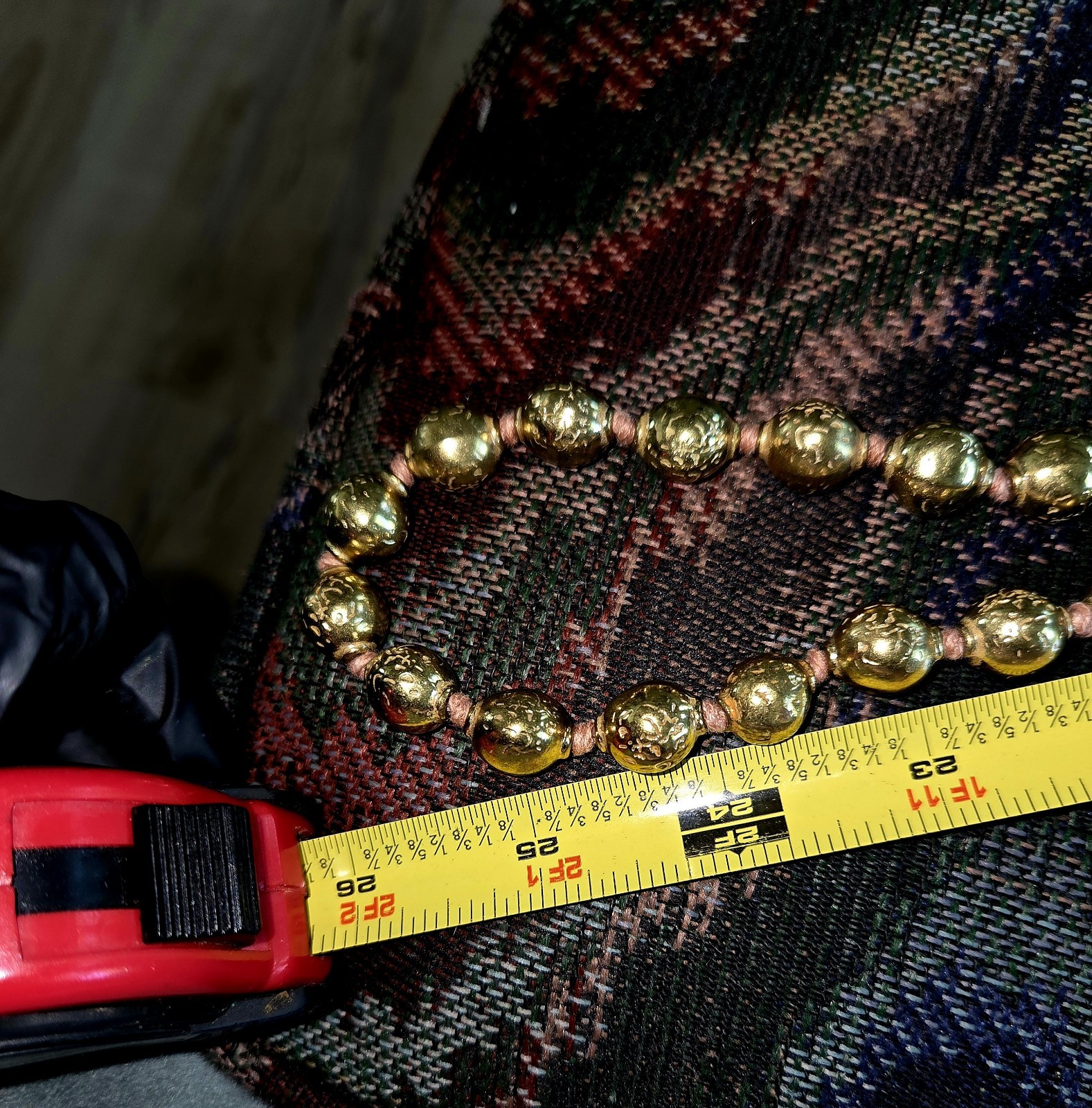 Gold Tone Metal Ball/Bead Chain Beaded Necklace 30″ Long, No Gemstones
