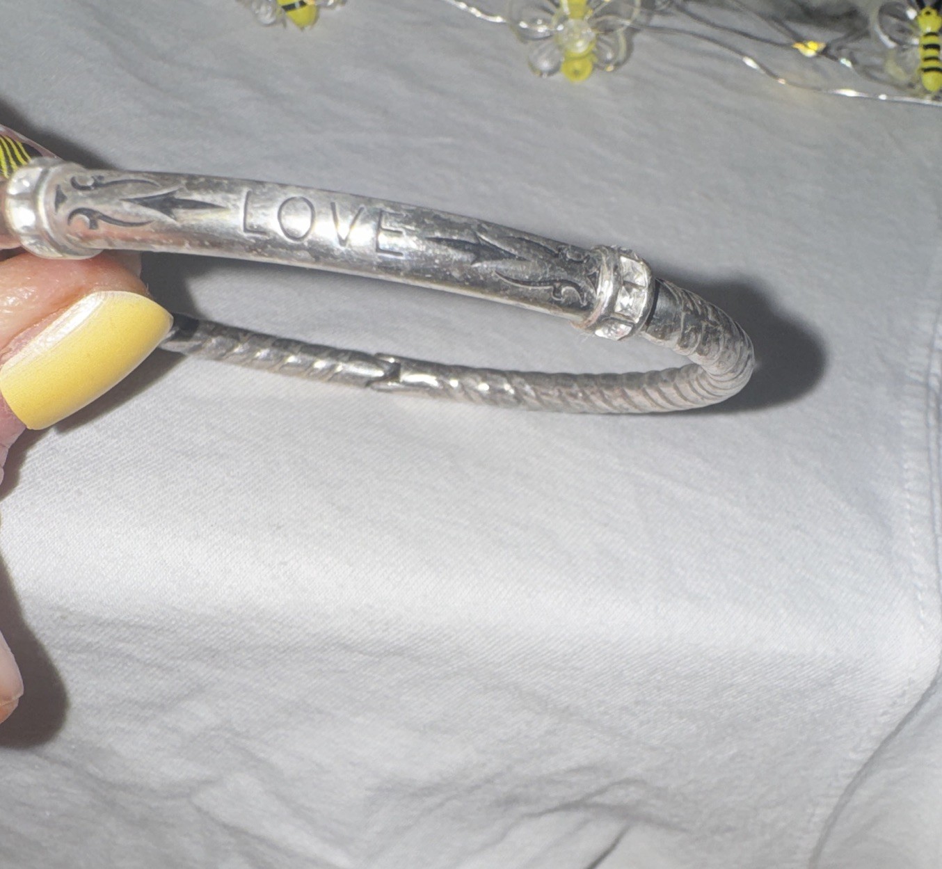Brighton love bangle with the 2 rhinestone charms included nwot.