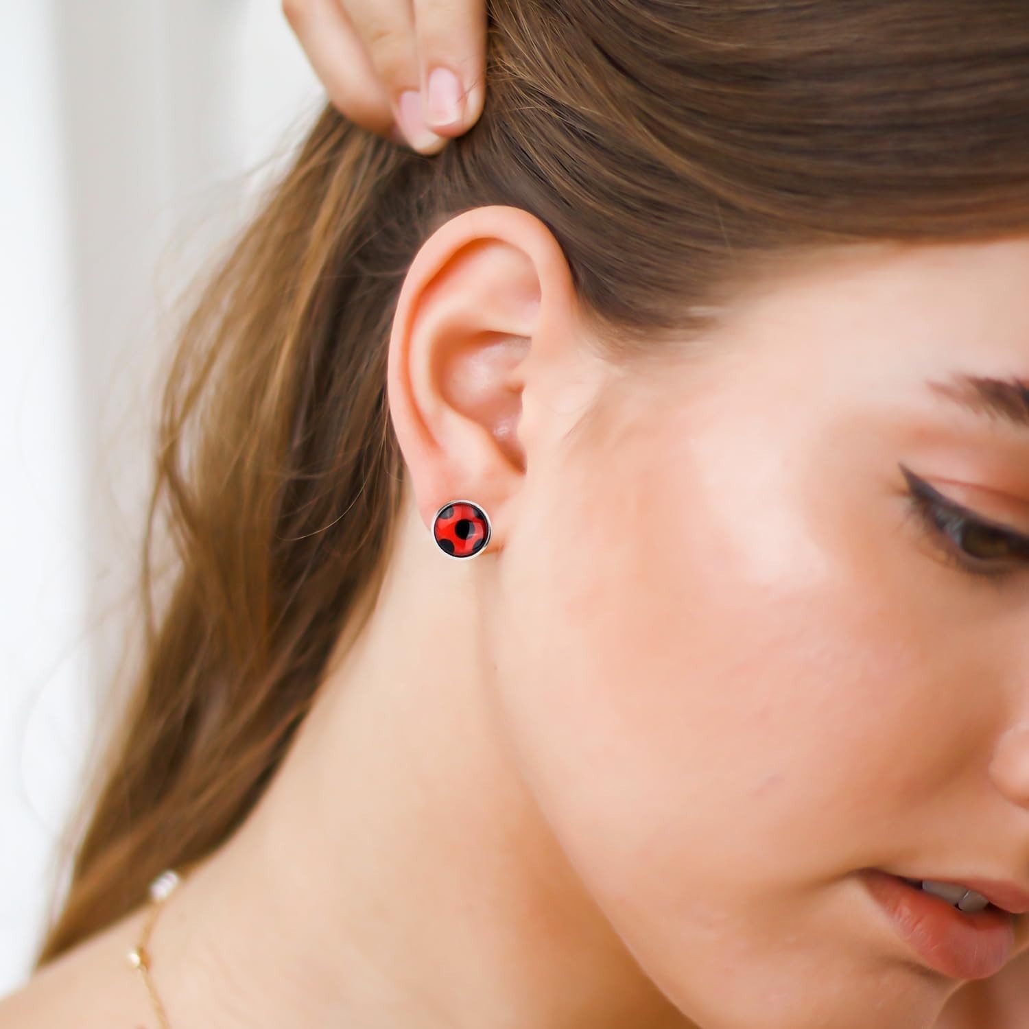 Charming Red and Black Ladybug Earrings – Whimsical Fashion for Any Event