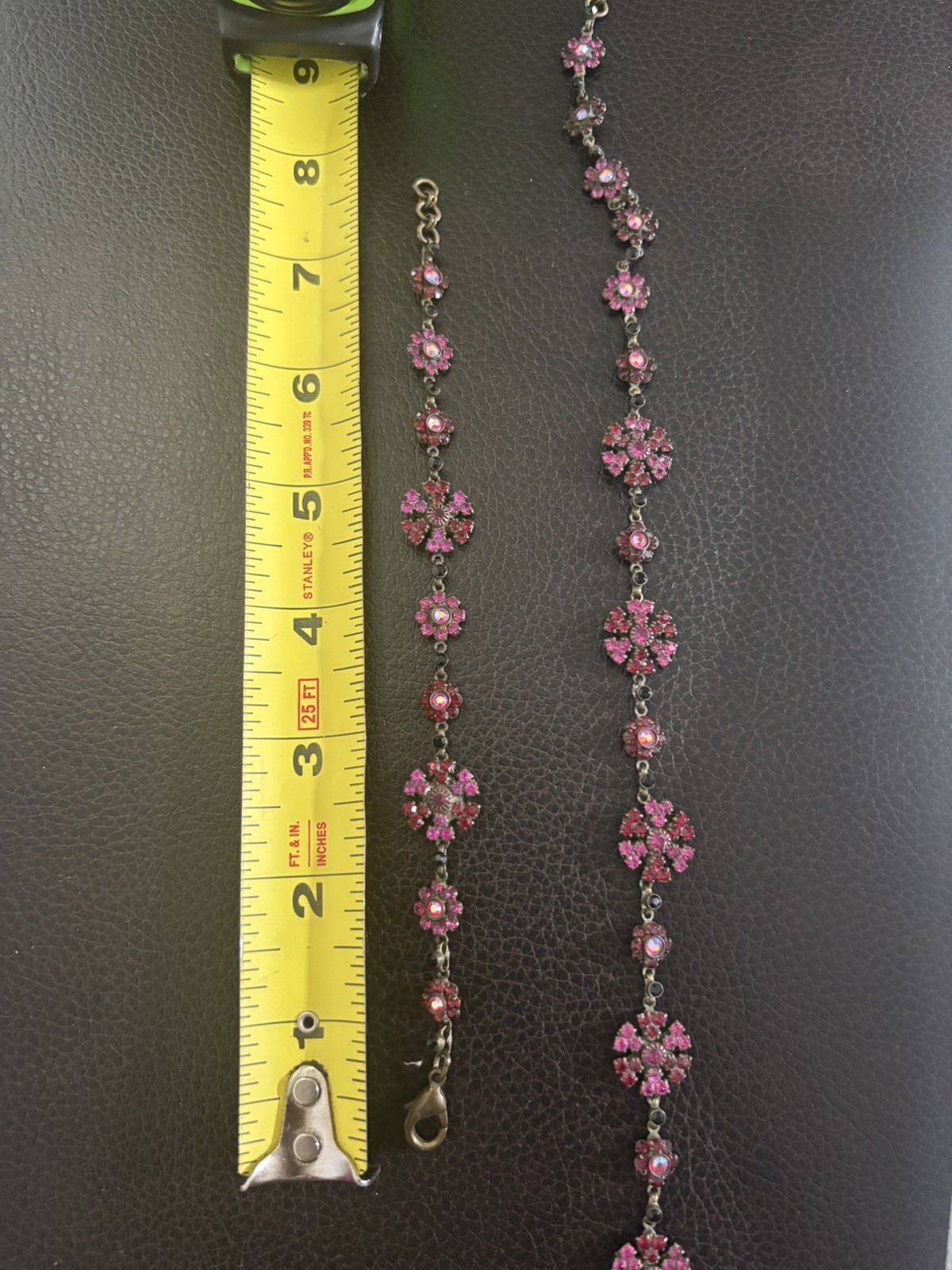 Beautiful VTG Sorrelli Crystal Necklace & Bracelet Set in Brass Lobster Clasp