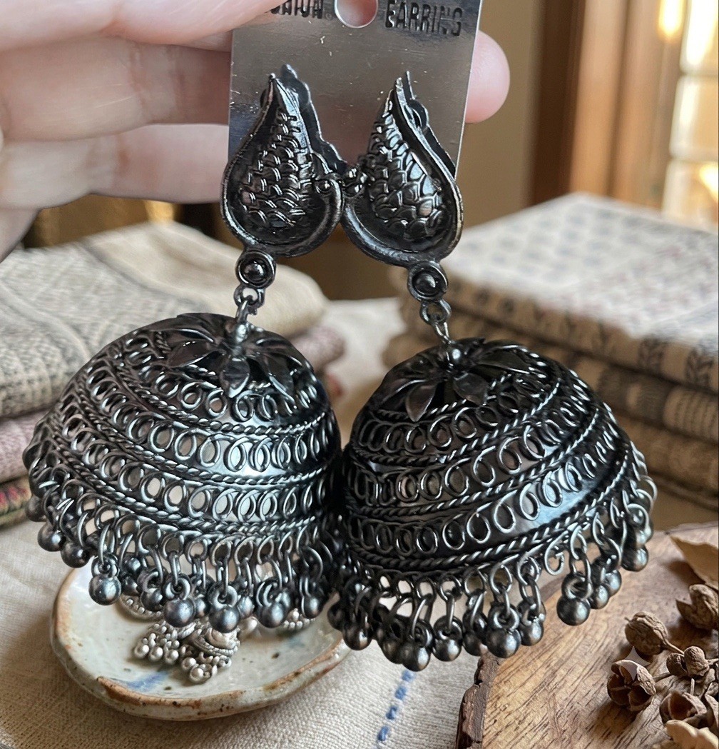 Oxidized Vintage Style Women Earrings Traditional Jhumka Earrings For Women