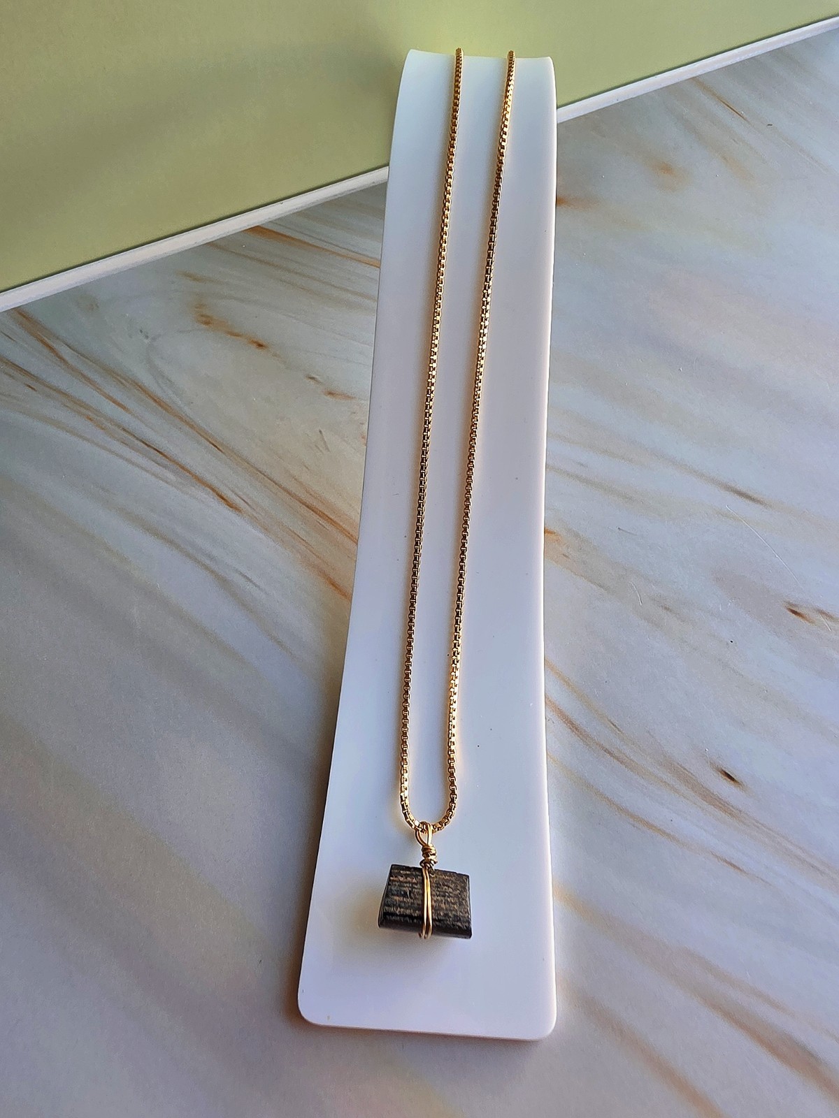 Black Tourmaline Necklace 18k Gold Natural Protection Stone Healing Jewelry