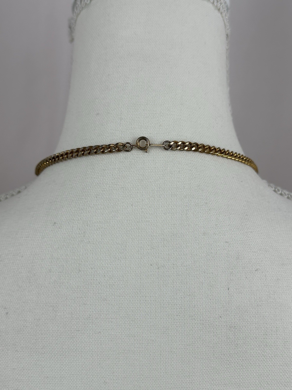 Gold Tone Textured Chain Necklace