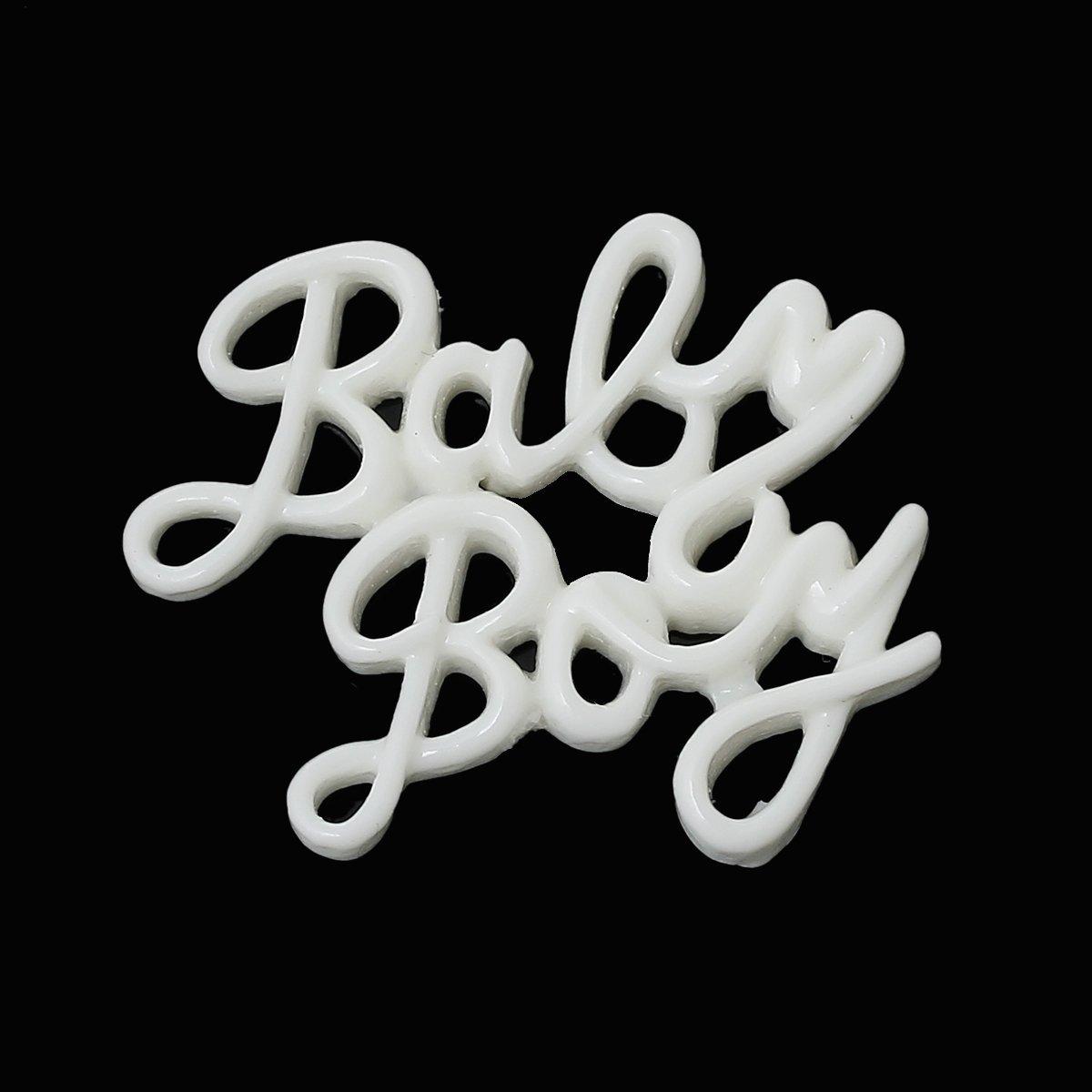 Sexy Sparkles 10 Pcs Resin Embellishments Findings Baby Letters 3cm X 24mm (Whit