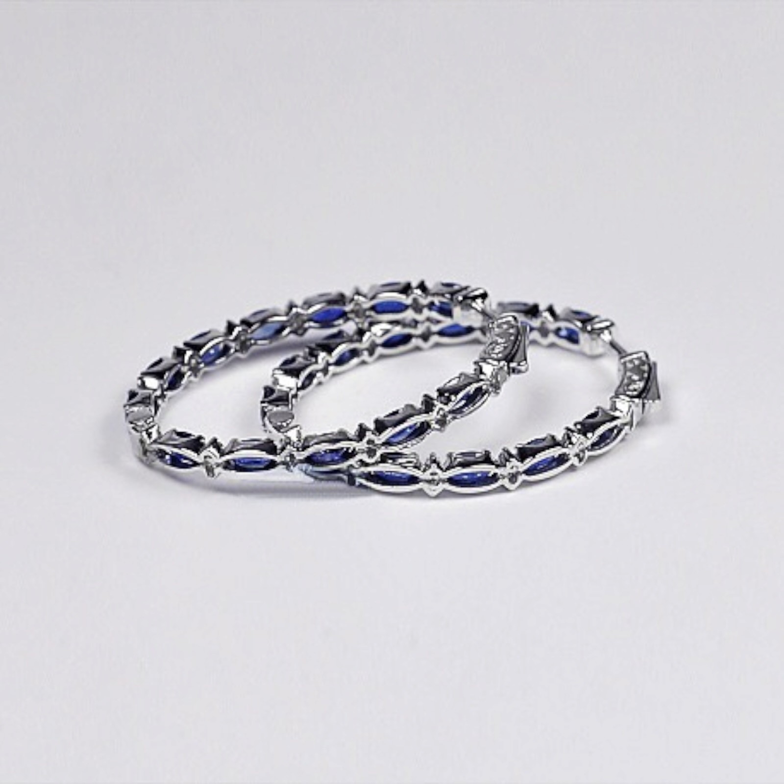 Elegant Hoop Earring Women 925 Silver Cubic Zircon Jewelry Gift B87