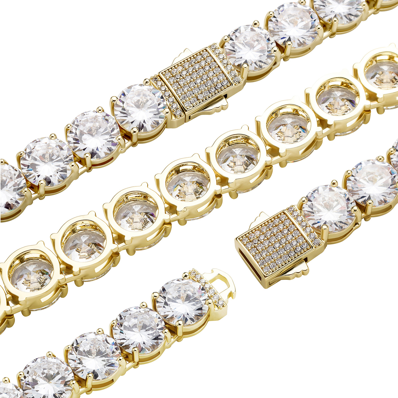 Hip Hop 10mm Tennis Chain Necklace Bracelets TopBling Cubic Zirconia Jewelry