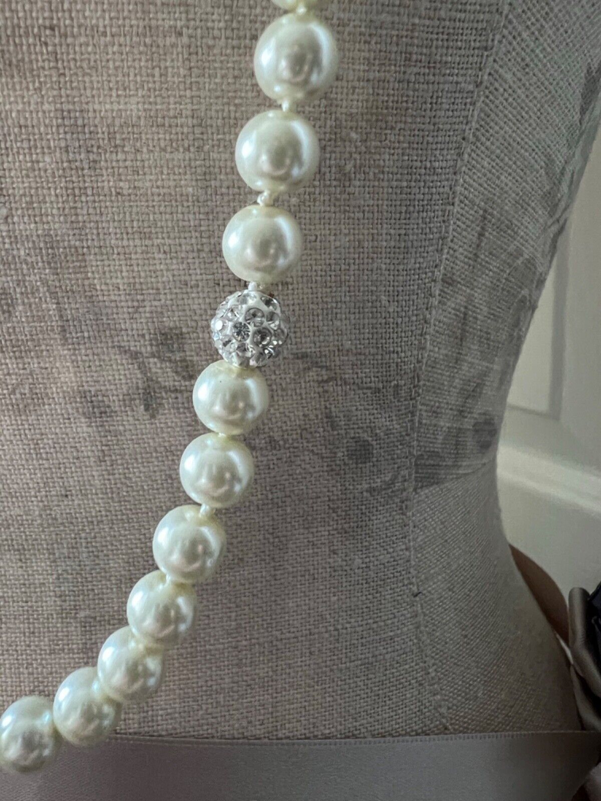 Good Quality Glass Pearl Versatile Very Long Length Crystal Balls Necklace BNWOT