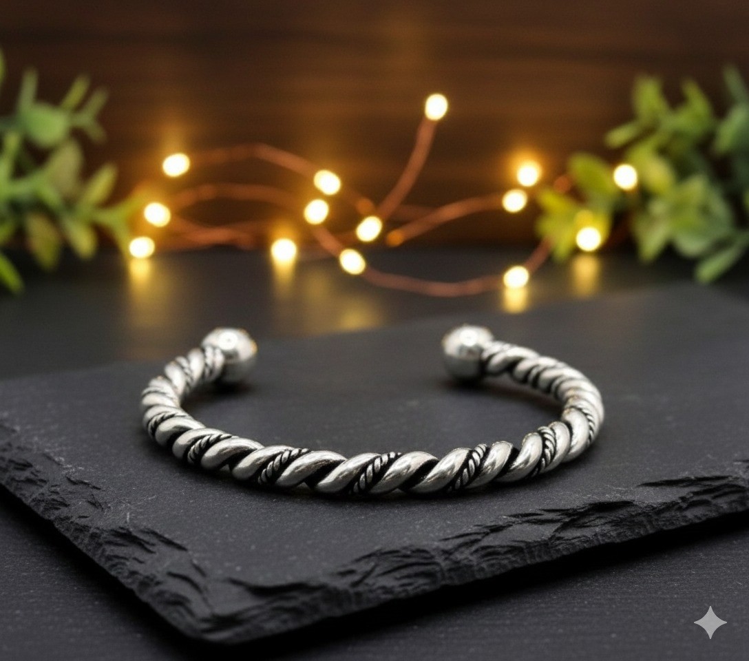wisted Open Cuff Braided Bracelets 925 Sterling Silver Mens Adjustable Bangle