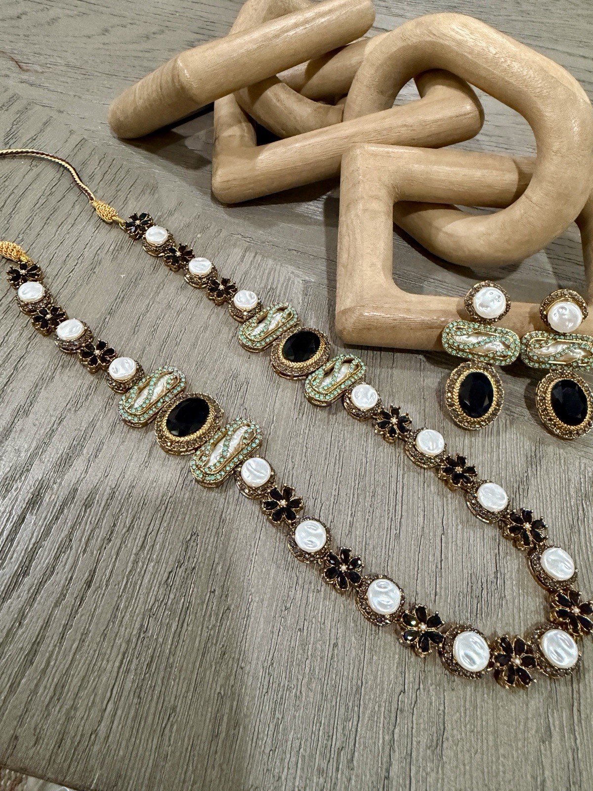 Beautiful Antique Designer Highend Mala Set With Earrings Women Valentine Gift