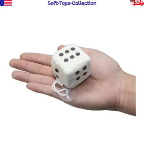 2PCS Fuzzy Dice Car Mirror Hanging Ornament Auto Interior Decor Gift