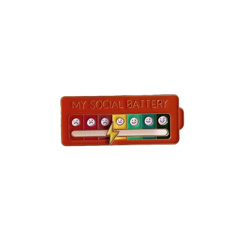 Funny Brooches – My Social Battery Mood Pins – Unisex Alloy Badge Gifts
