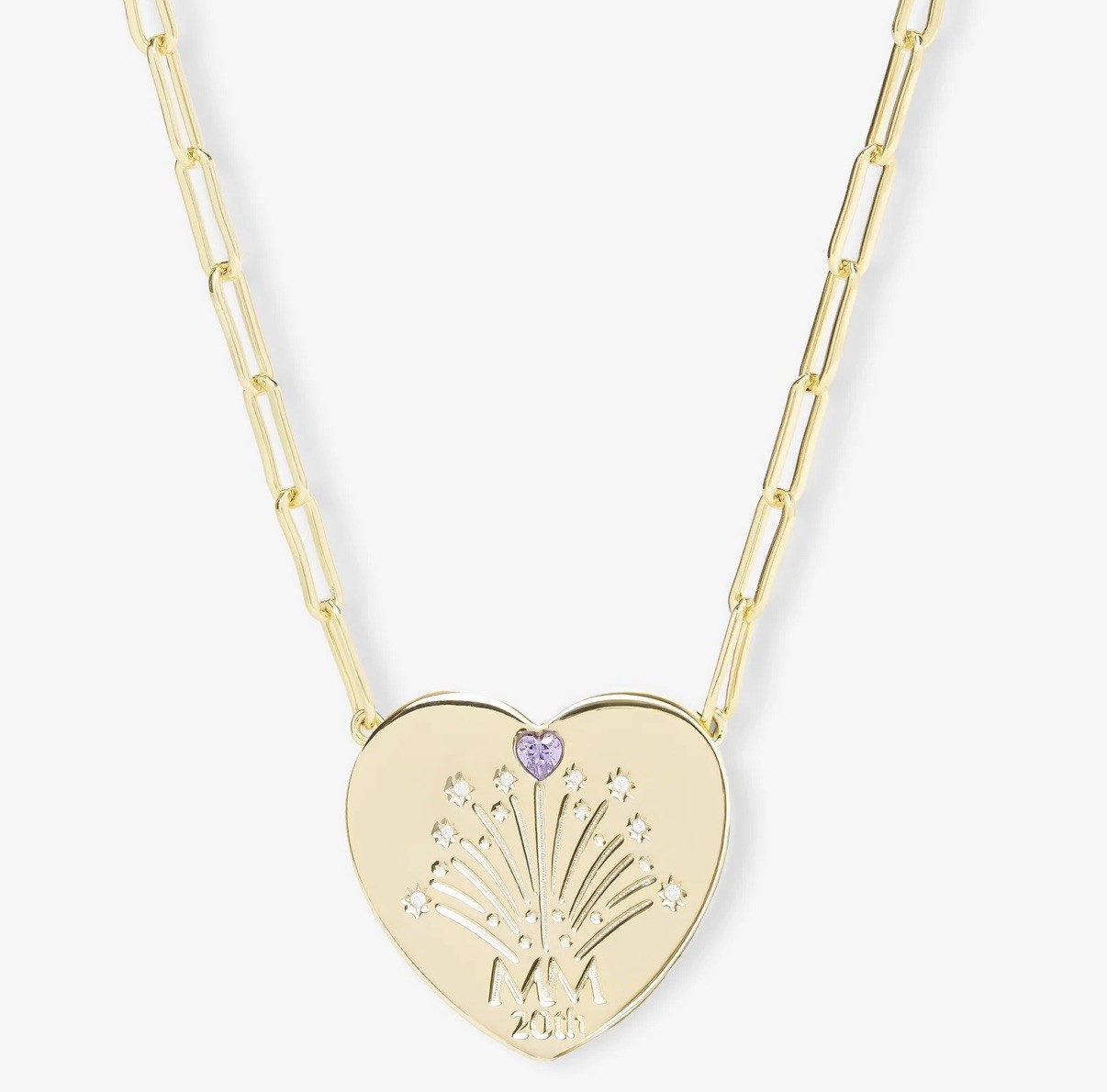Melinda Maria Limited Edition Reversible Anniversary Heart Tag Necklace Gold