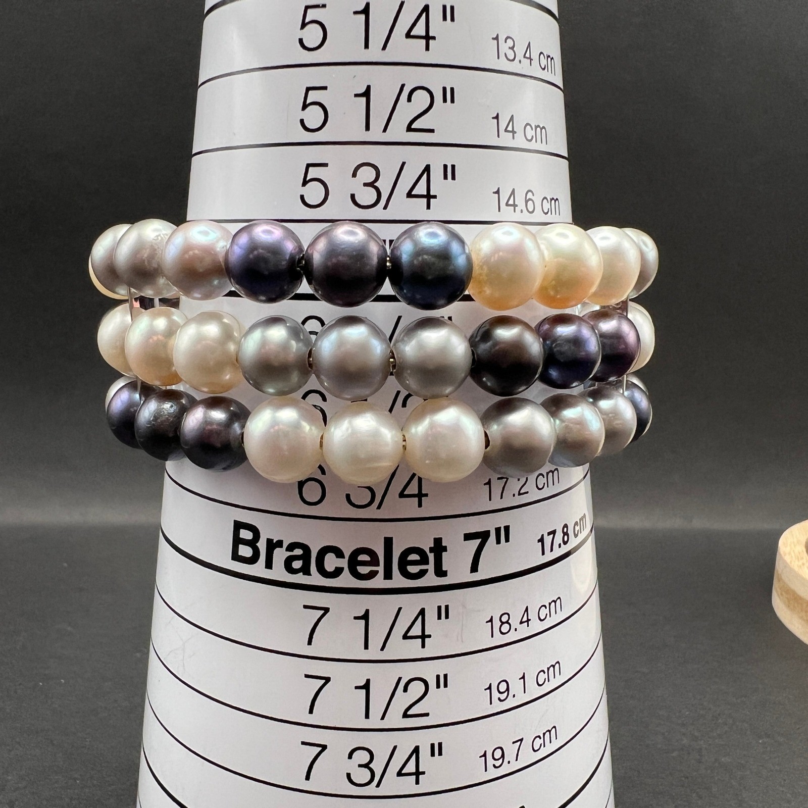 IPS Pearl Bracelet Peacock Cream Sterling Silver Freshwater Coil Memory Wire