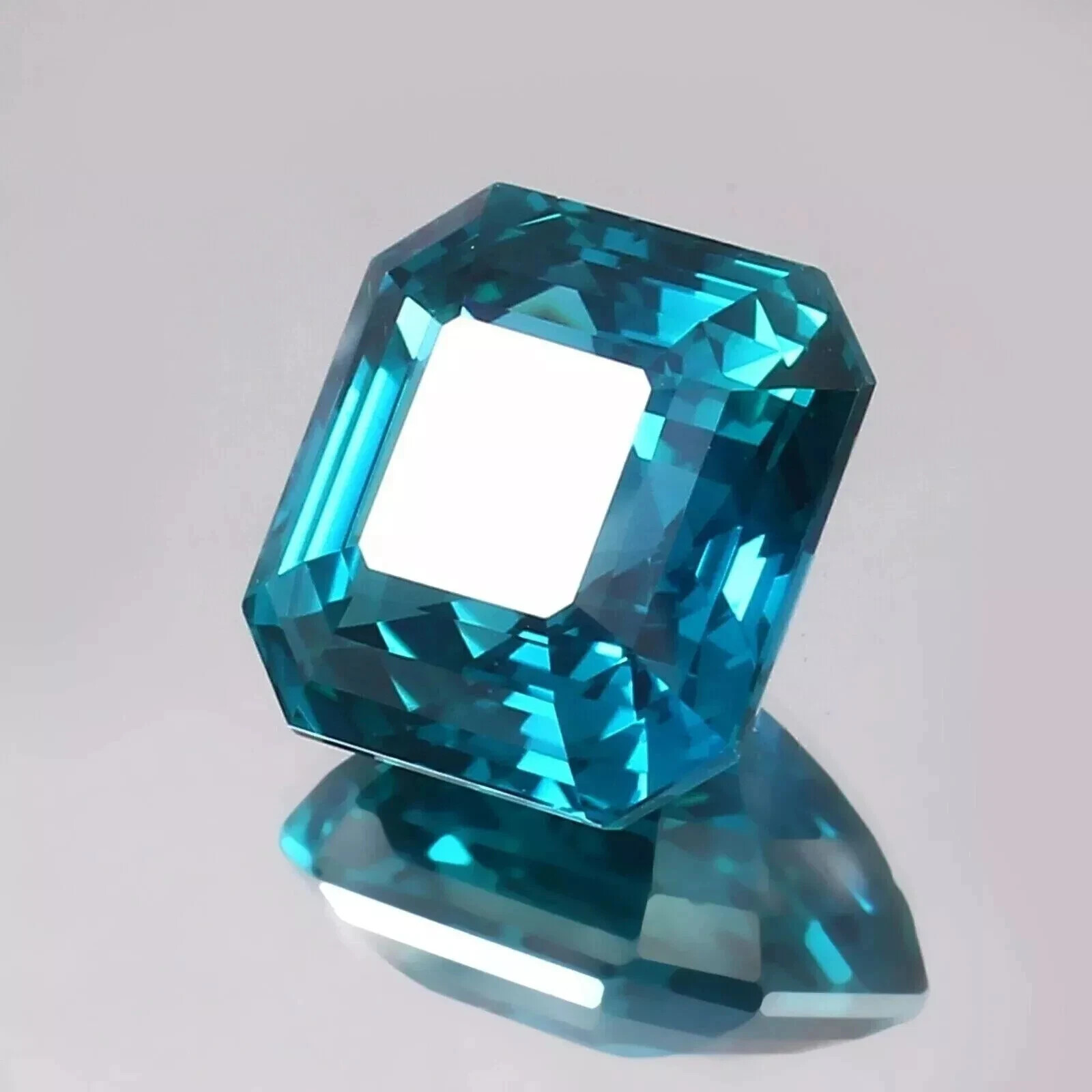 10 Ct Natural Indicolite Blue Green Tourmaline Asscher Cut Loose Gemstone