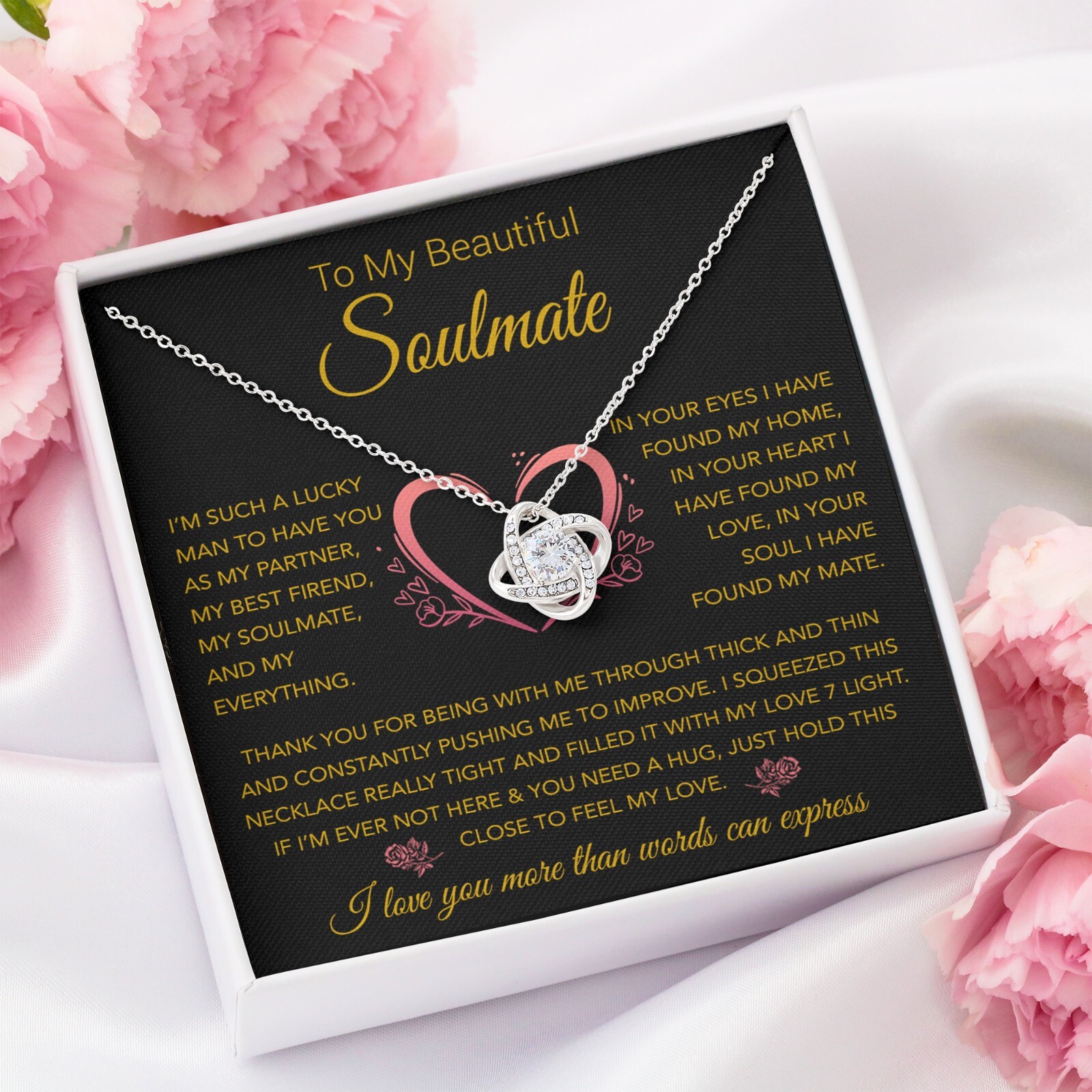 To My Soulmate Necklace, Vanlentines Gifts For Women, Anniversary Gift