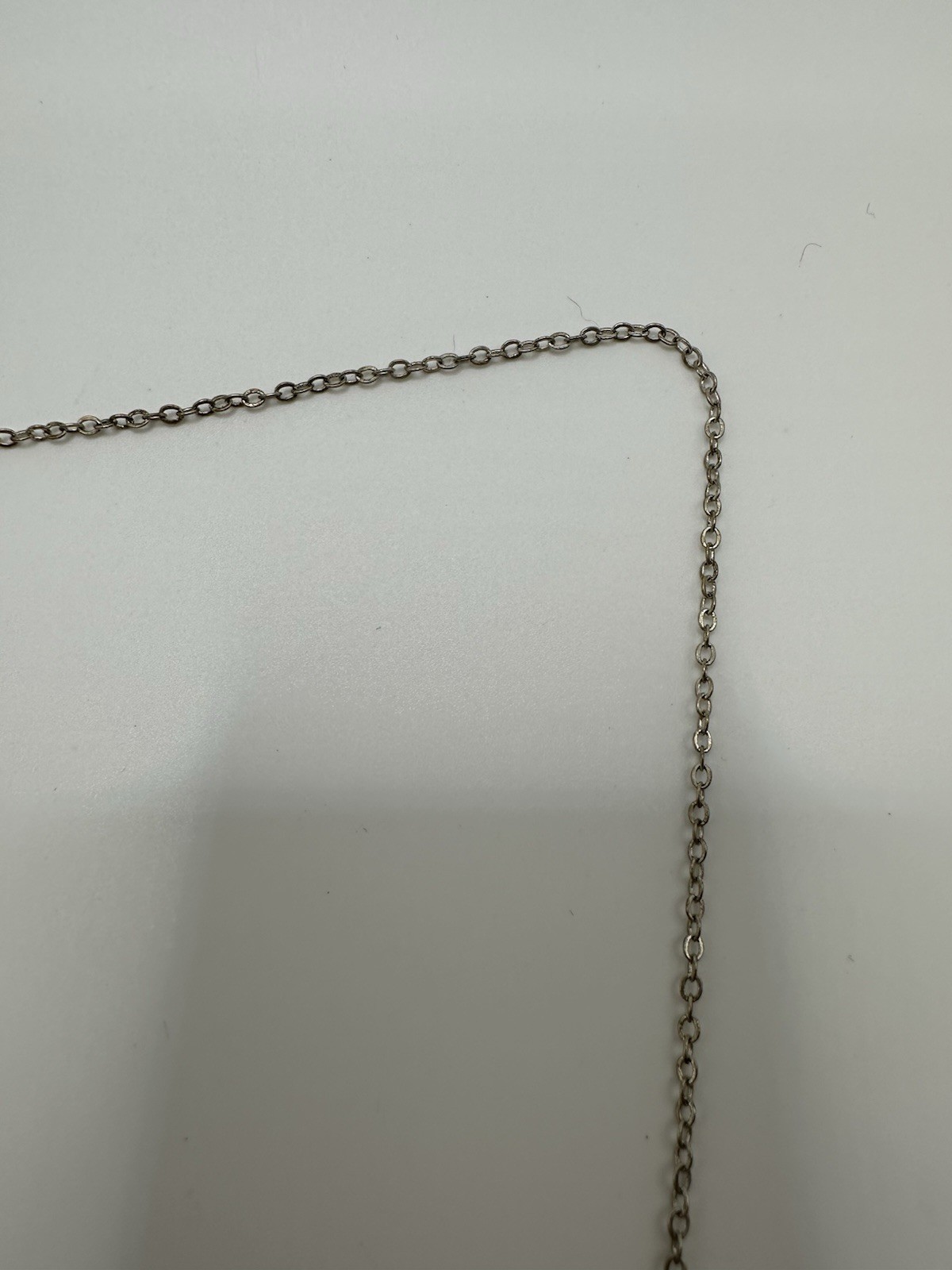 Silver Tone Chain Necklace With Blue Rhinestone Snowflake Pendant 18”