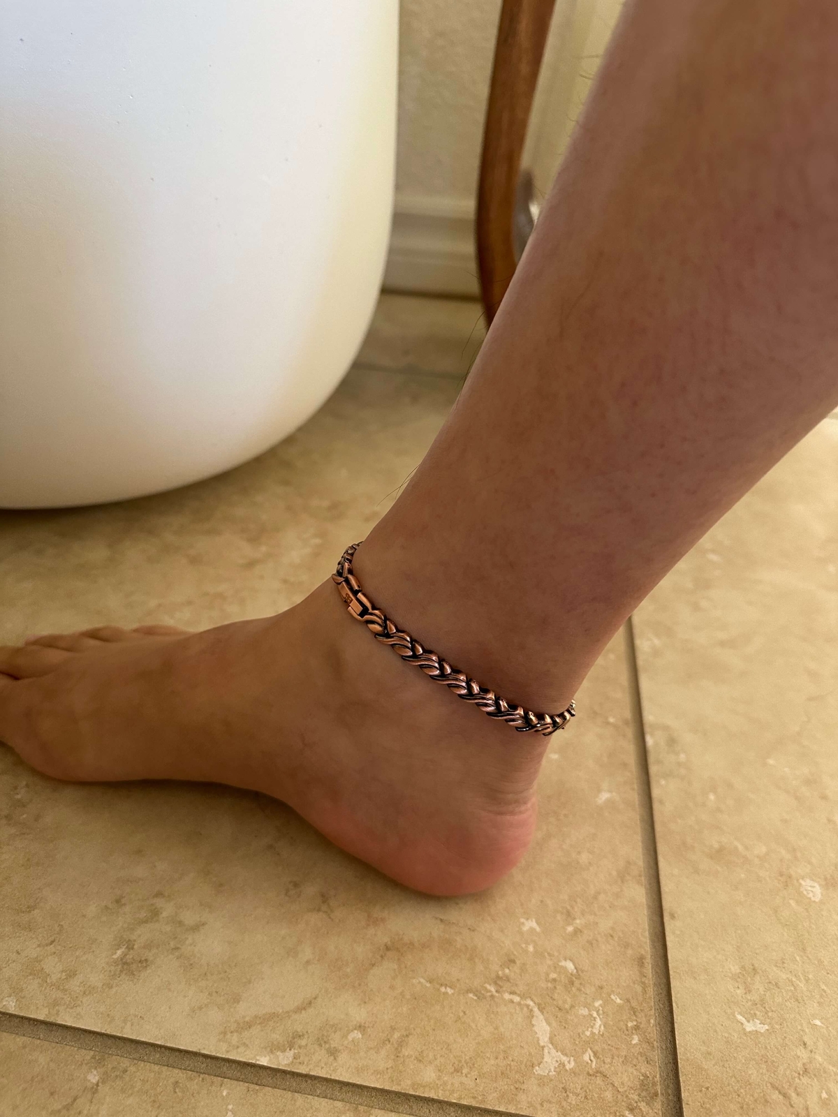 Swirl Copper Magnetic Anklet Bracelet Women Restore Balance Energy Power Joy RX