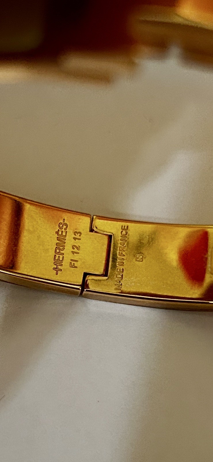 Rare Authentic HERMÈS Clic H Bangle Bracelet GM Sable Rose Gold HW – excellent