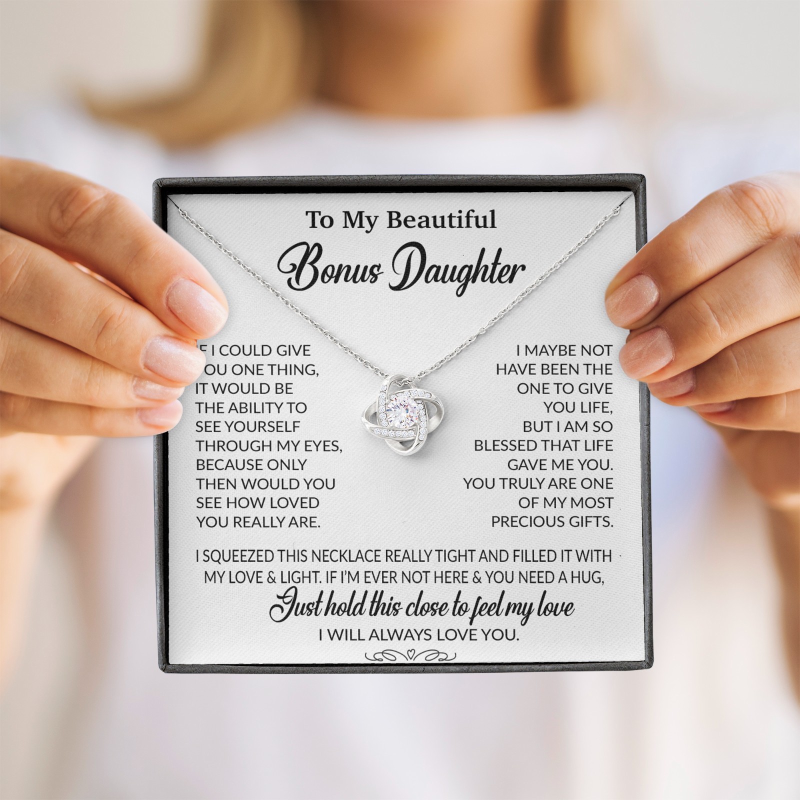 To My Bonus Daughter Necklace, Gift for Bonus Daughter, Step Daughter Birthday