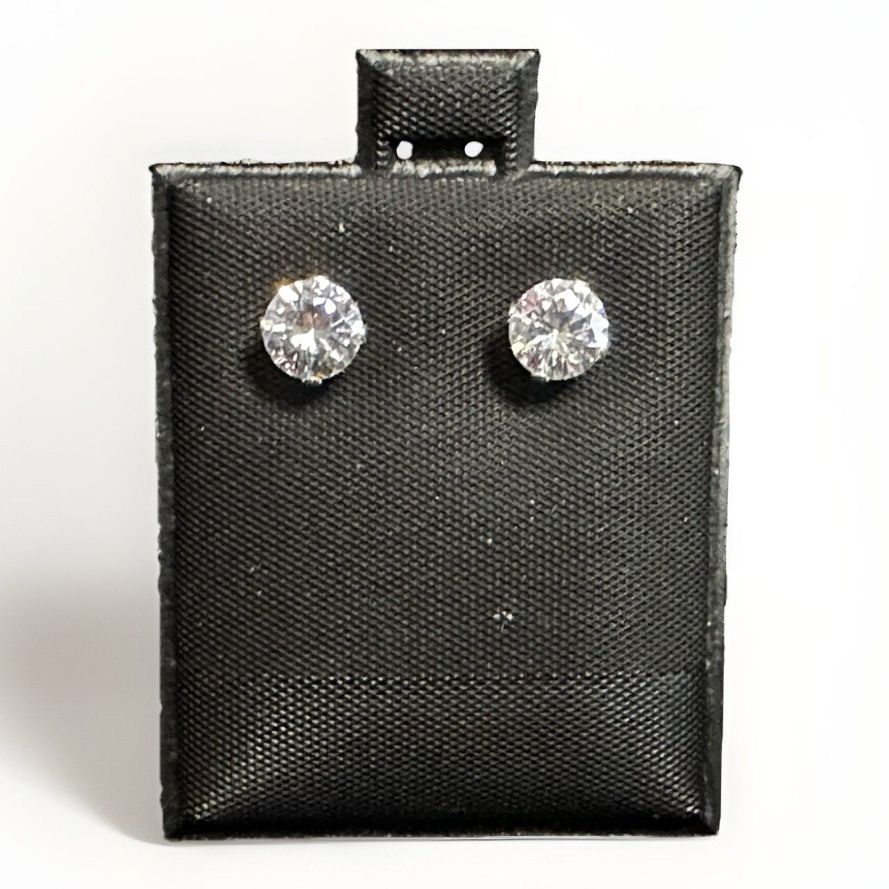 Everyday Luxury Silver 6mm Cubic Zirconia Earrings Unisex Teen Adult Kids Gift