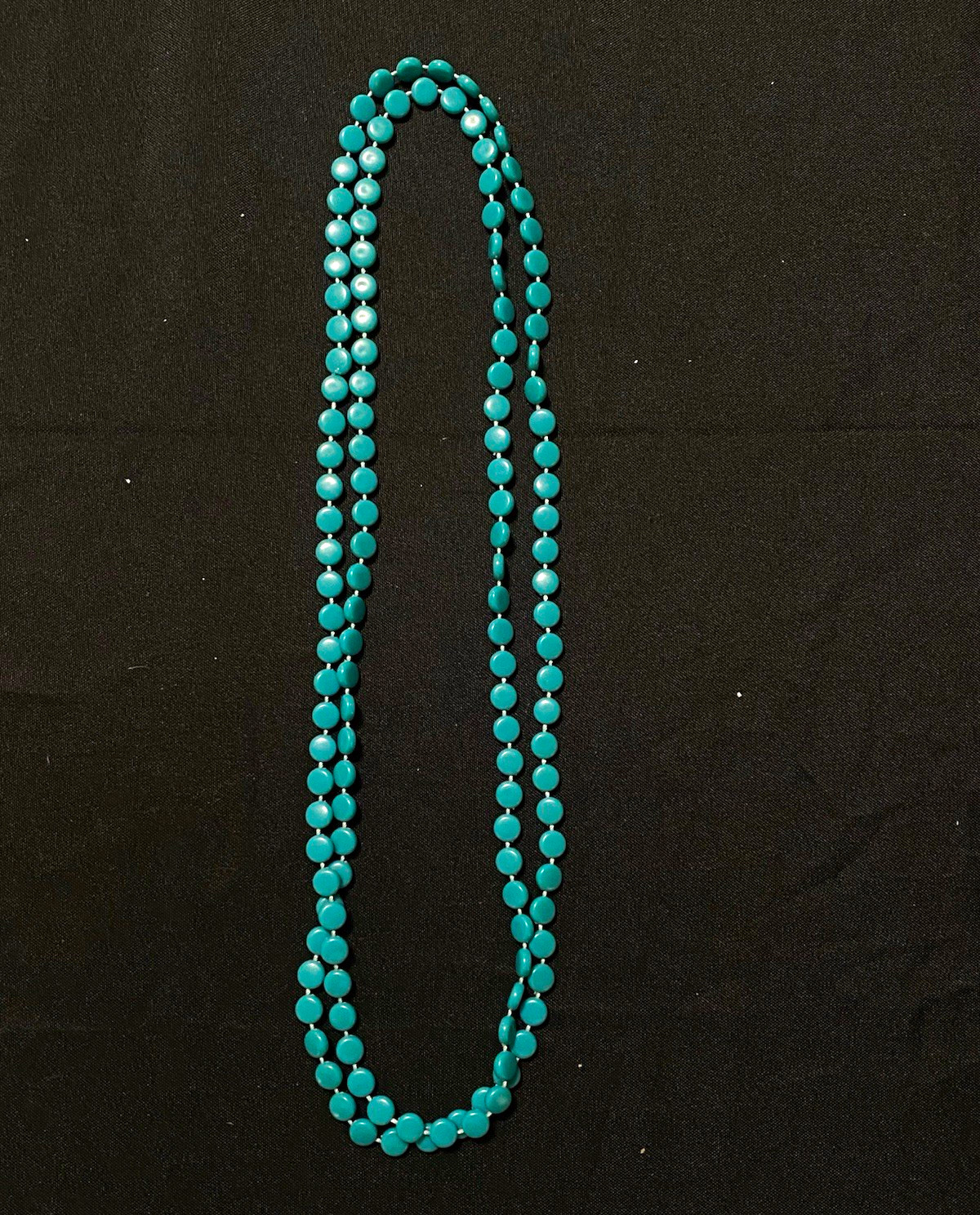Blue Round Plastic Beaded Strand Necklace, Ball/Bead Chain, No Stone