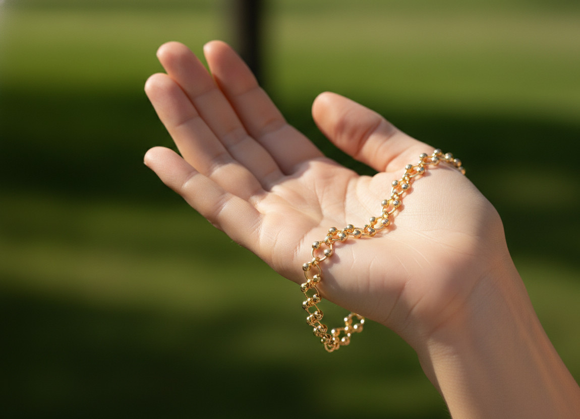 Elegant 18K Gold Plated Bracelet Modern Geometric Chain Pattern Bracelet