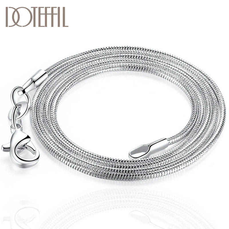 40-75cm 925 Sterling Silver 1.2 MM Box Chain Necklace Jewelry 5/10pcs/Lot