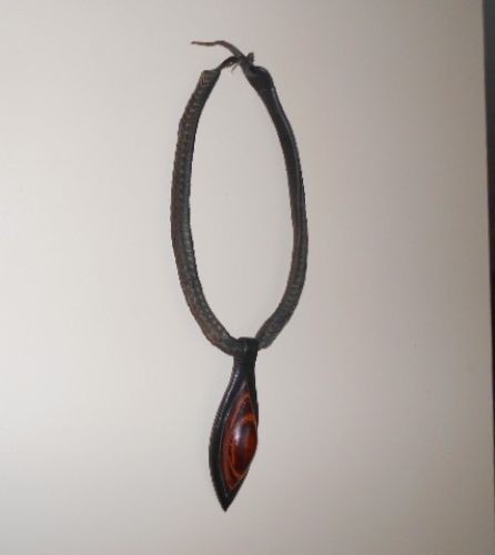 LEATHER NECKLACE – HAND MADE – ONE OF A KIND – EXCELLENT CONDITION – FIT ADULT