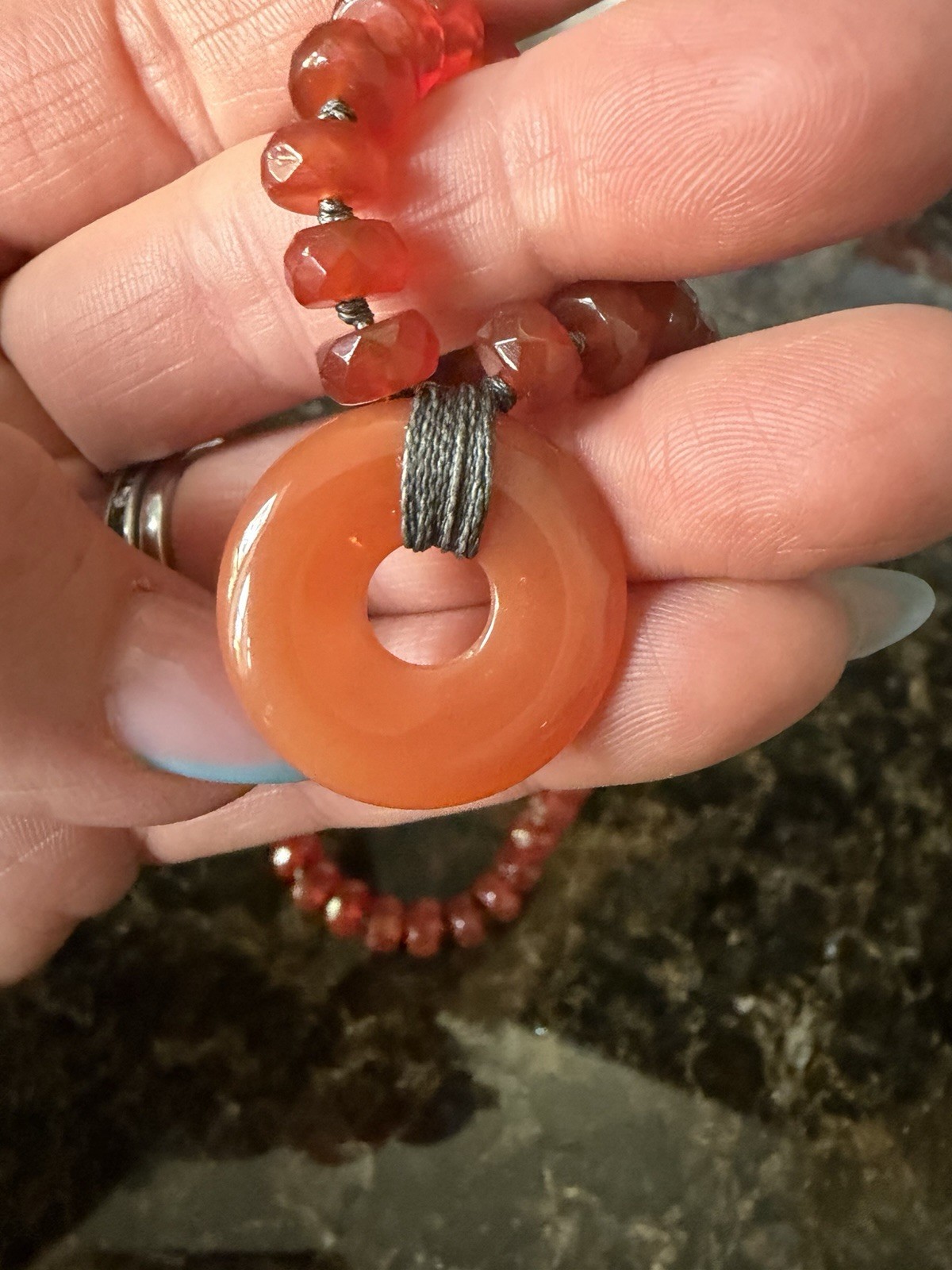 Tony Robbins Live With Passion Carnelian Necklace Donut Pendant Event Exclusive