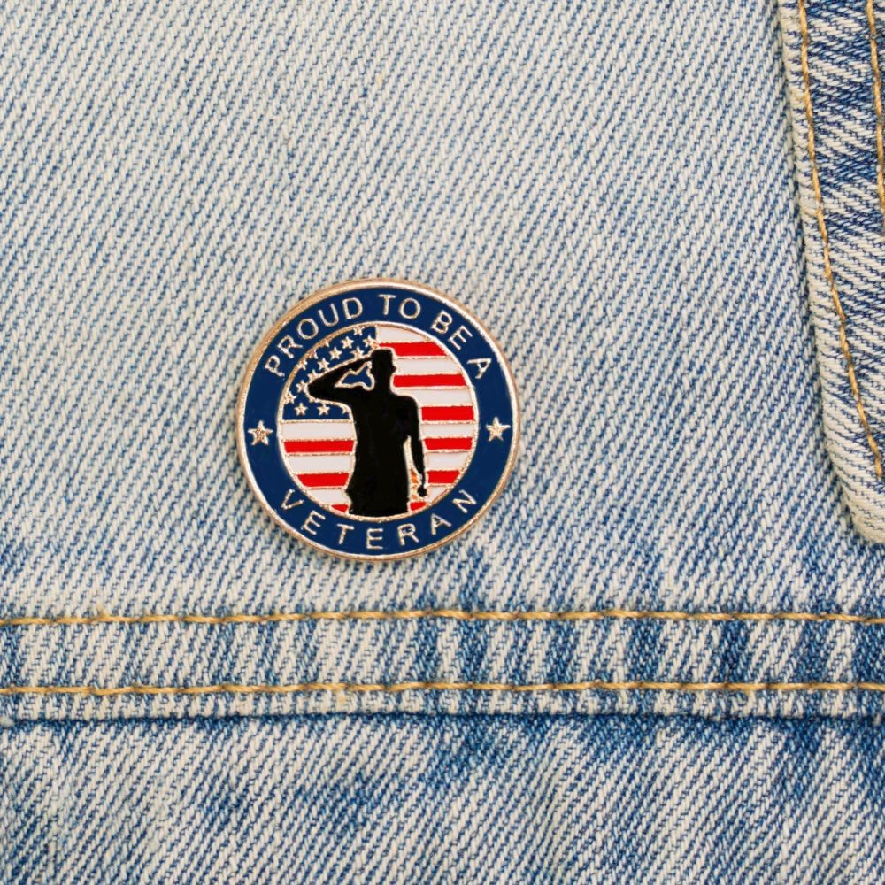 Proud To Be A Veteran Enamel Pin Patriotic Durable Pin for Collectors & Gifts”