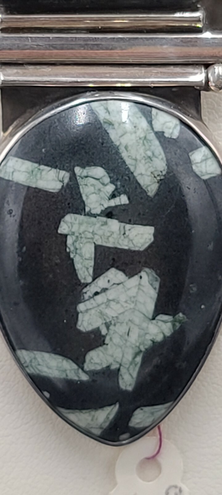 PENDANT & BROCH : CHRYSANTHENTHMUM STONE w/ MOONSTONES